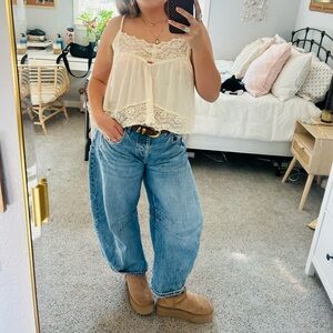 We The Free lucky horse shoe barrel Jean